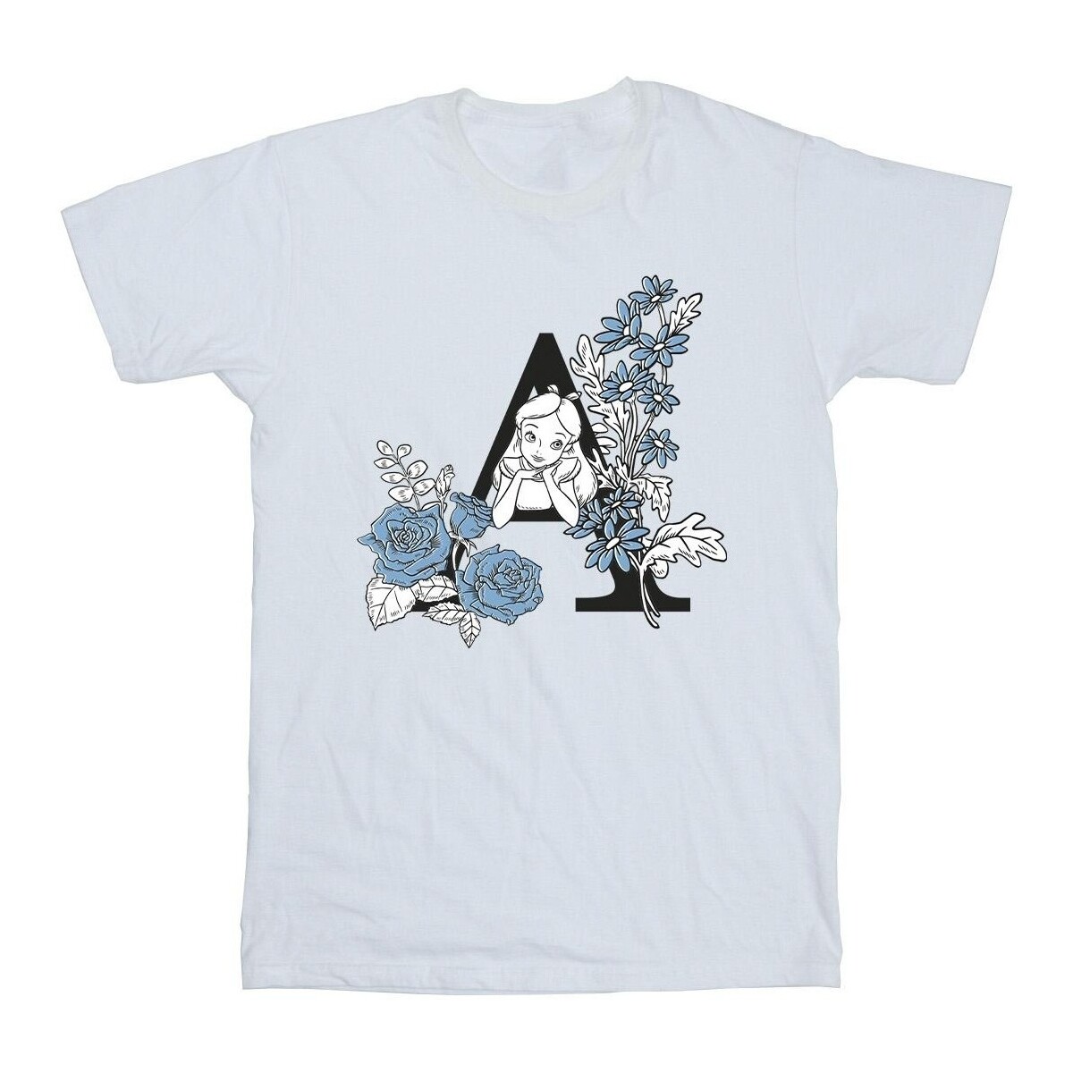textil Niña Camisetas manga larga Disney Alice In Wonderland Letter A Blanco