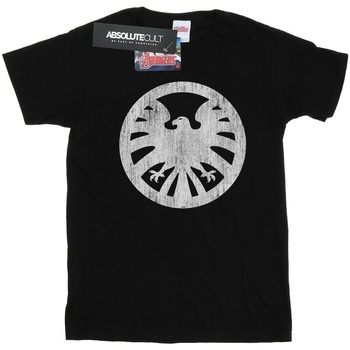 textil Hombre Camisetas manga larga Marvel Agents Of SHIELD Distressed Logo Negro