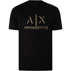 textil Hombre Camisetas manga corta EAX Camiseta Con Logo Estampado Negro