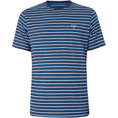 textil Hombre Camisetas manga corta Barbour Camiseta A Rayas Ponte Azul