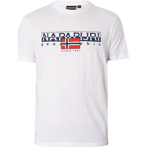 textil Hombre Camisetas manga corta Napapijri Camiseta Aylmer Blanco