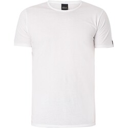 textil Hombre Camisetas manga corta Replay Camiseta Con Logo Y Mangas Recuadradas Blanco