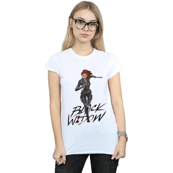 textil Mujer Camisetas manga larga Marvel Black Widow Movie Natasha Running Blanco