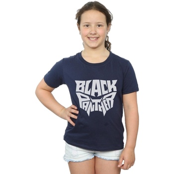 textil Niña Camisetas manga larga Marvel Black Panther Worded Emblem Azul