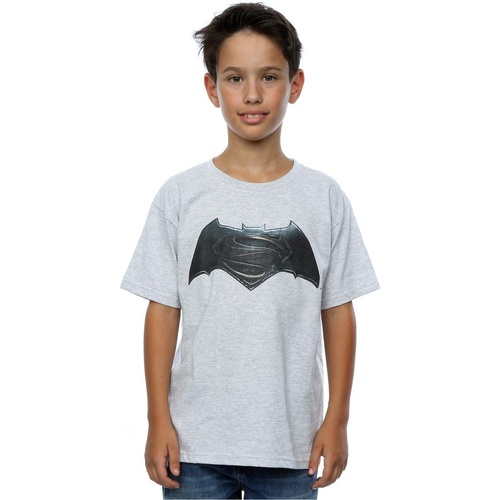 textil Niño Camisetas manga corta Dc Comics Batman v Superman Logo Gris