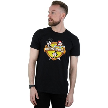textil Hombre Camisetas manga larga Animaniacs Logo Crest Negro