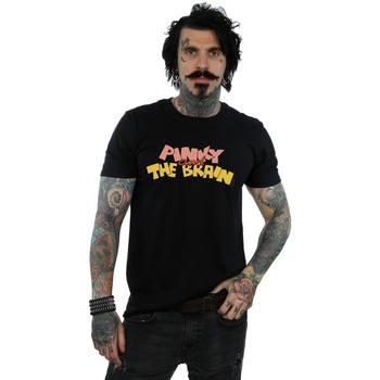 textil Hombre Camisetas manga larga Animaniacs Pinky And The Brain Logo Negro