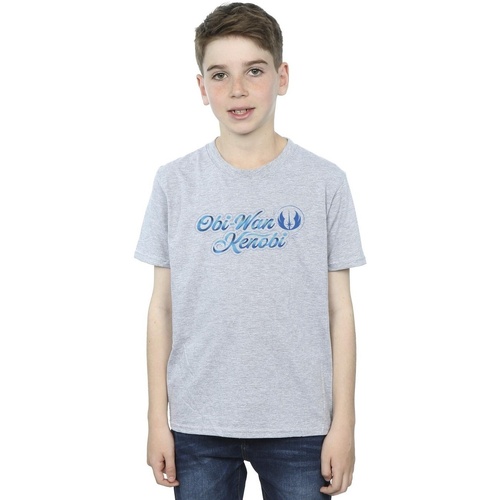 textil Niño Tops y Camisetas Disney Obi-Wan Kenobi Ribbon Font Gris