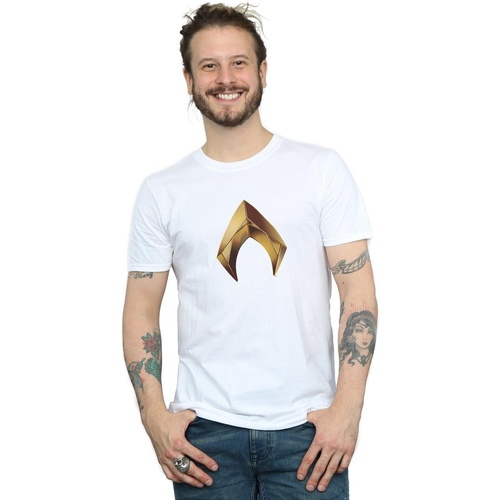 textil Hombre Camisetas manga larga Dc Comics Aquaman Emblem Blanco