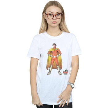 textil Mujer Camisetas manga larga The Big Bang Theory Howard Superhero Blanco