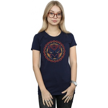 textil Mujer Camisetas manga larga Marvel Black Panther Tribal Panther Icon Azul