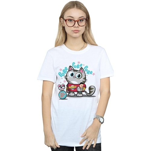 textil Mujer Camisetas manga larga The Big Bang Theory Bazinga Kitty Blanco
