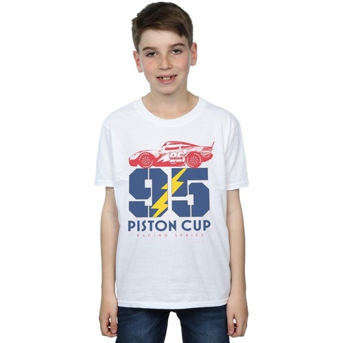 textil Niño Camisetas manga corta Disney Cars Piston Cup 95 Blanco