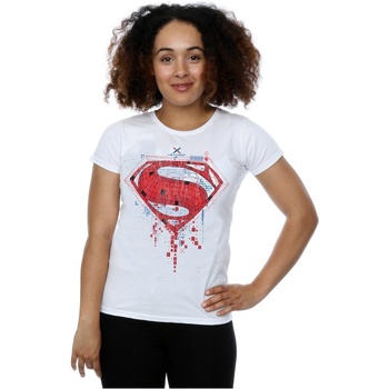 textil Mujer Camisetas manga larga Dc Comics Batman v Superman Geo Logo Blanco