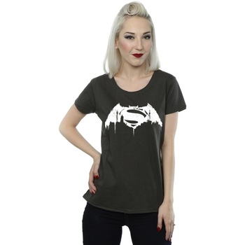 textil Mujer Camisetas manga larga Dc Comics Batman v Superman Beaten Logo Multicolor