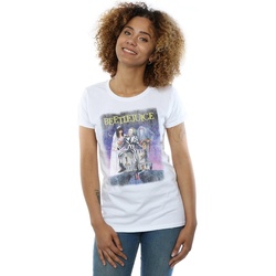 textil Mujer Camisetas manga larga Beetlejuice Distressed Poster Blanco