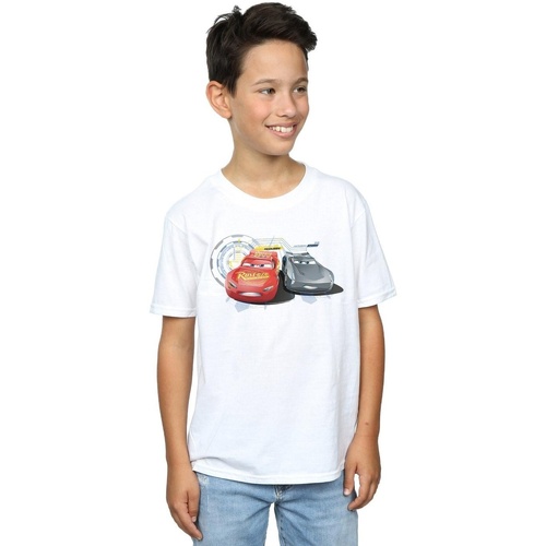 textil Niño Camisetas manga corta Disney Cars Lightning Vs Storm Blanco