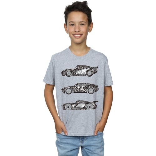textil Niño Camisetas manga corta Disney Cars Text Racers Gris