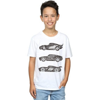 textil Niño Camisetas manga corta Disney Cars Text Racers Blanco