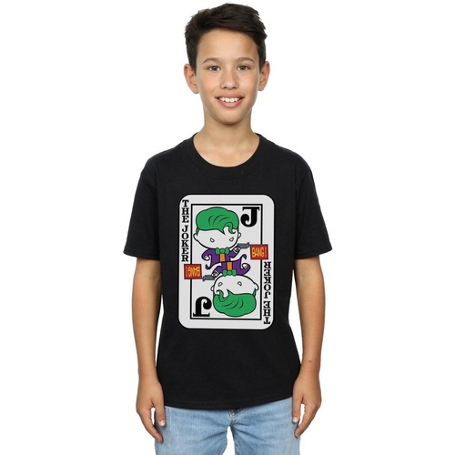 textil Niño Camisetas manga corta Dc Comics Chibi Joker Playing Card Negro