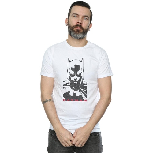 textil Hombre Camisetas manga larga Dc Comics Batman Solid Stare Blanco