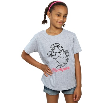 textil Niña Camisetas manga larga Disney Bambi Thumper Line Drawing Gris