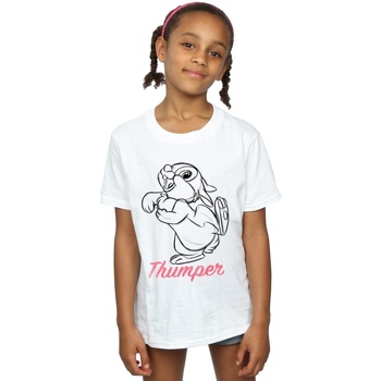 textil Niña Camisetas manga larga Disney Bambi Thumper Line Drawing Blanco