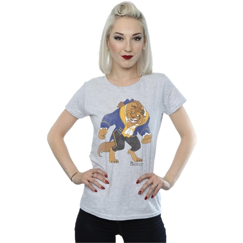 textil Mujer Camisetas manga larga Disney Classic Beast Gris