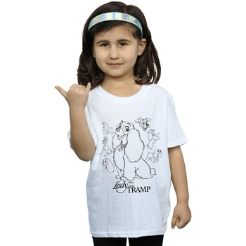 textil Niña Camisetas manga larga Disney Lady And The Tramp Collage Sketch Blanco