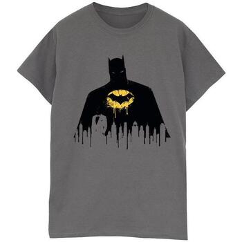 textil Hombre Camisetas manga larga Dc Comics Batman Shadow Paint Multicolor