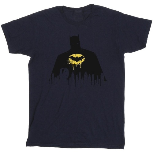textil Hombre Camisetas manga larga Dc Comics Batman Shadow Paint Azul