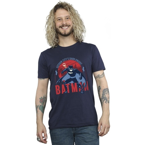 textil Hombre Camisetas manga larga Dc Comics Batman Gotham City Azul