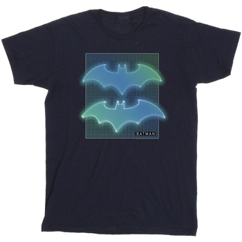 textil Hombre Camisetas manga larga Dc Comics Batman Grid Gradient Azul
