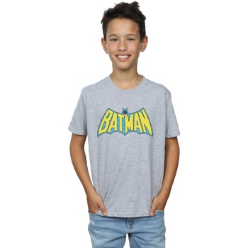 textil Niño Camisetas manga corta Dc Comics Batman Crackle Logo Gris