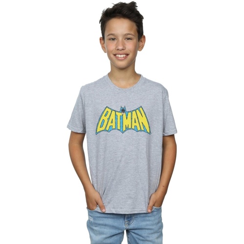 textil Niño Camisetas manga corta Dc Comics Batman Crackle Logo Gris