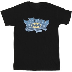 textil Hombre Camisetas manga larga Dc Comics Batman Graffiti Logo Negro