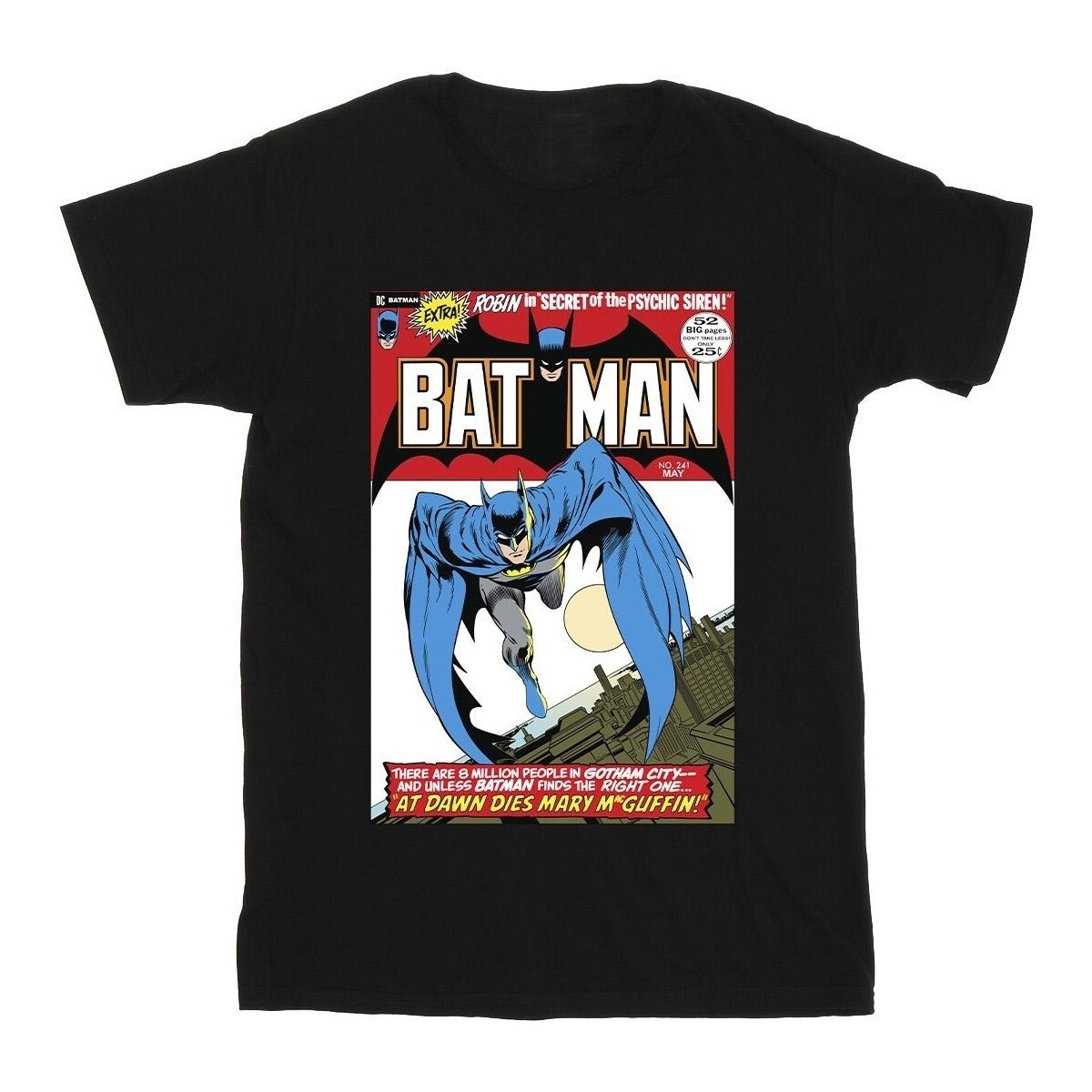 textil Hombre Camisetas manga larga Dc Comics Running Batman Cover Negro