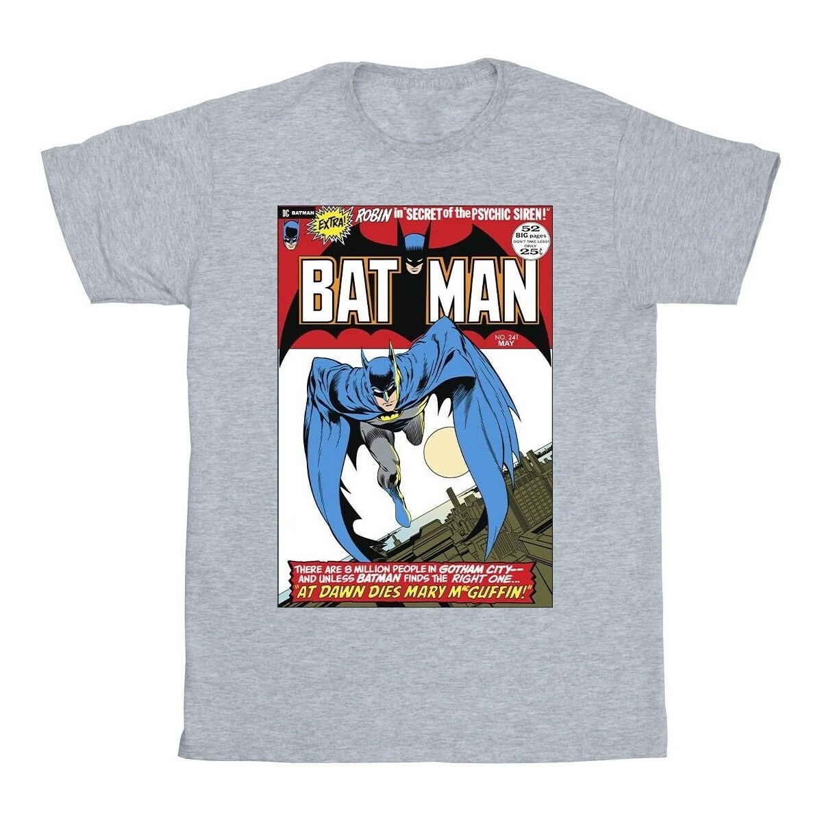 textil Hombre Camisetas manga larga Dc Comics Running Batman Cover Gris