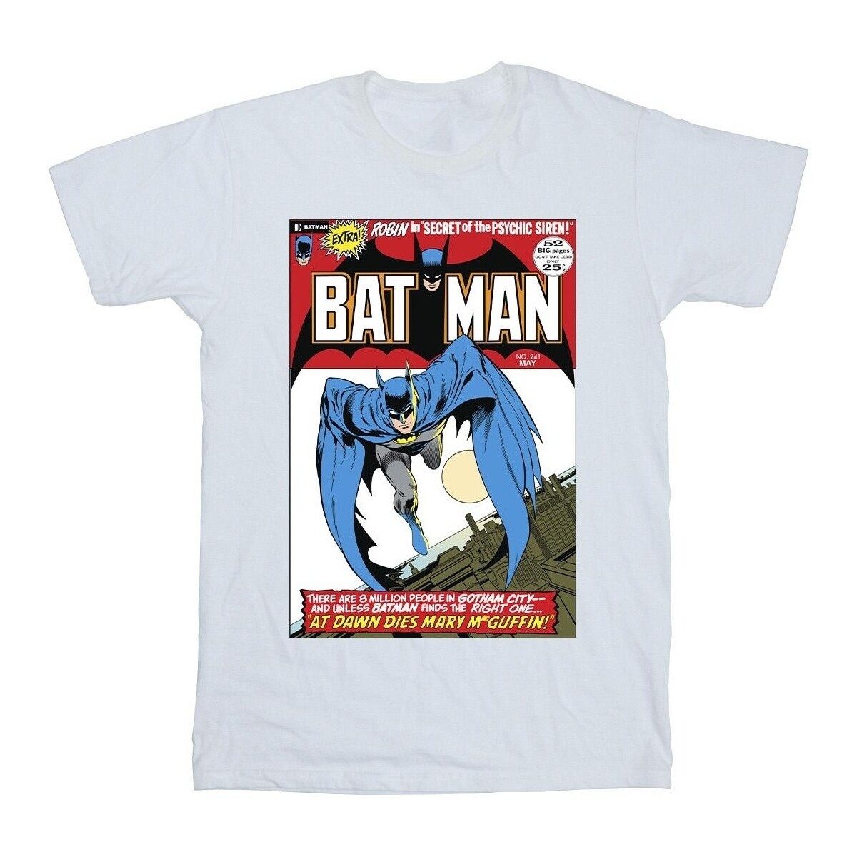 textil Hombre Camisetas manga larga Dc Comics Running Batman Cover Blanco