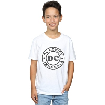 textil Niño Camisetas manga corta Dc Comics DC Originals Crackle Logo Blanco