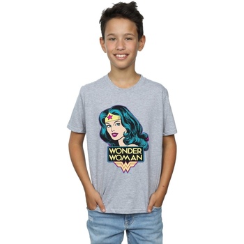 textil Niño Camisetas manga corta Dc Comics Wonder Woman Head Gris