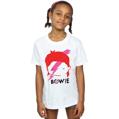 textil Niña Camisetas manga larga David Bowie Lightning Bolt Sketch Blanco