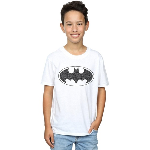 textil Niño Camisetas manga corta Dc Comics Batman One Colour Logo Blanco