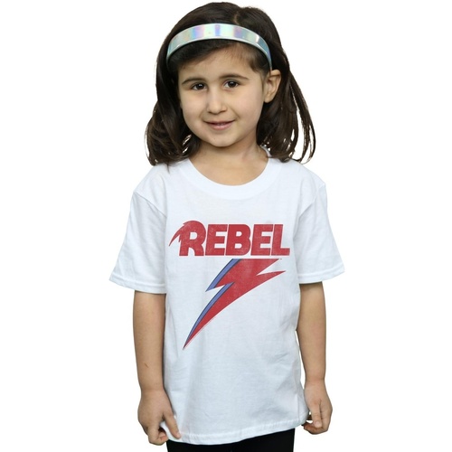 textil Niña Camisetas manga larga David Bowie Distressed Rebel Blanco
