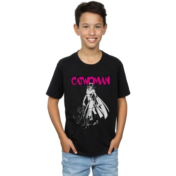 textil Niño Camisetas manga corta Dc Comics Catwoman Whip Negro
