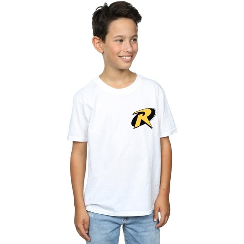 textil Niño Camisetas manga corta Dc Comics Batman Robin Logo Blanco