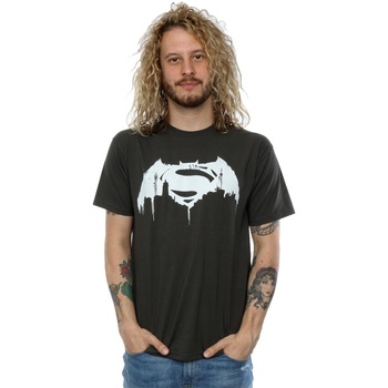 textil Hombre Camisetas manga larga Dc Comics Batman v Superman Beaten Logo Multicolor