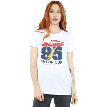 textil Mujer Camisetas manga larga Disney Cars Piston Cup 95 Blanco
