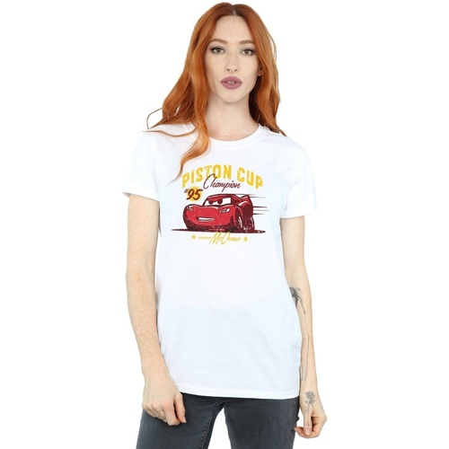 textil Mujer Camisetas manga larga Disney Cars Piston Cup Champion Blanco