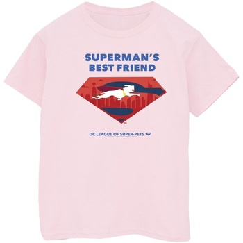 textil Niño Camisetas manga corta Dc Comics DC League Of Super-Pets Superman's Best Friend Rojo